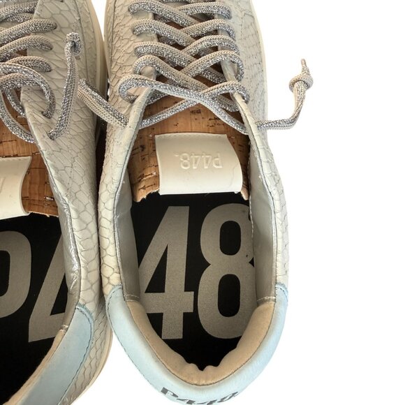 P448 John low top sneaker in margot with lace-up style glittery laces women's 40 - Picture 9 of 14